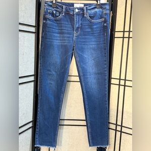 VERVET by Flying Monkey Skinny Jeans Women SIZE 28 Stretch Raw Hem Mid Rise